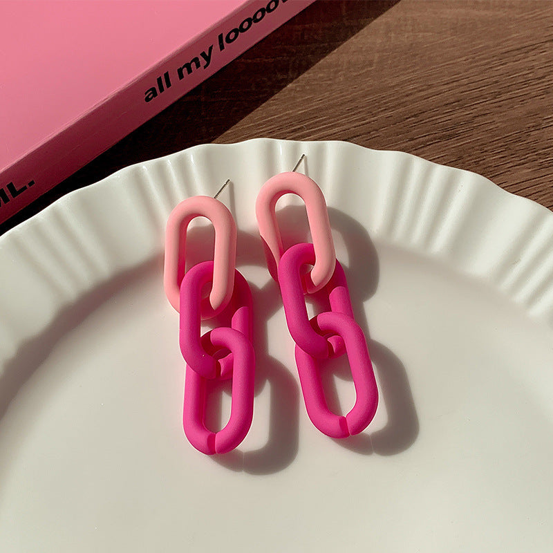 Wholesale Dopamine Rose Red Earrings