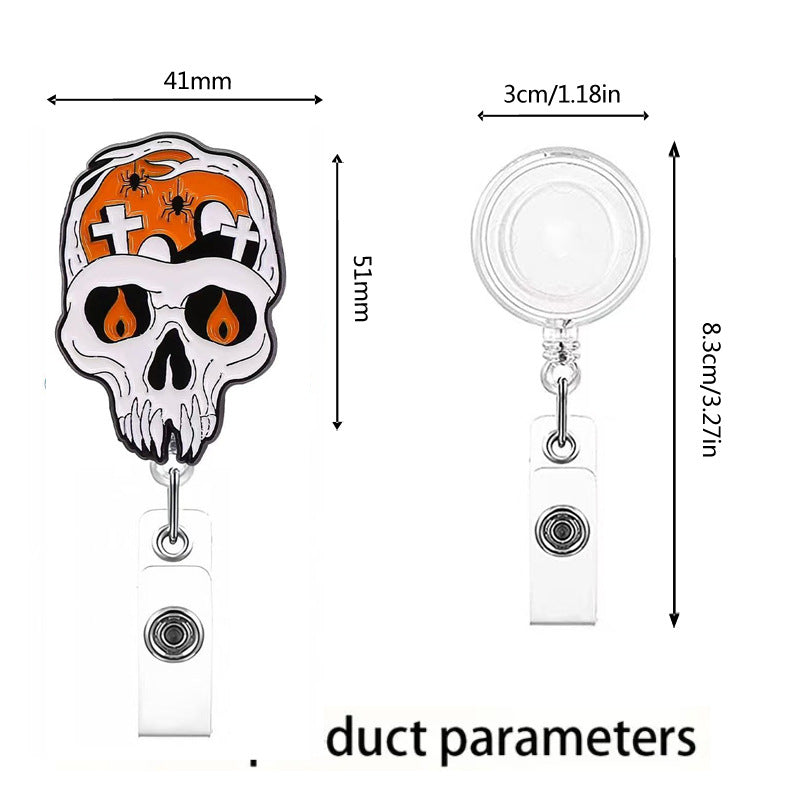 Wholesale Pumpkin Halloween Skeleton Badge Reels