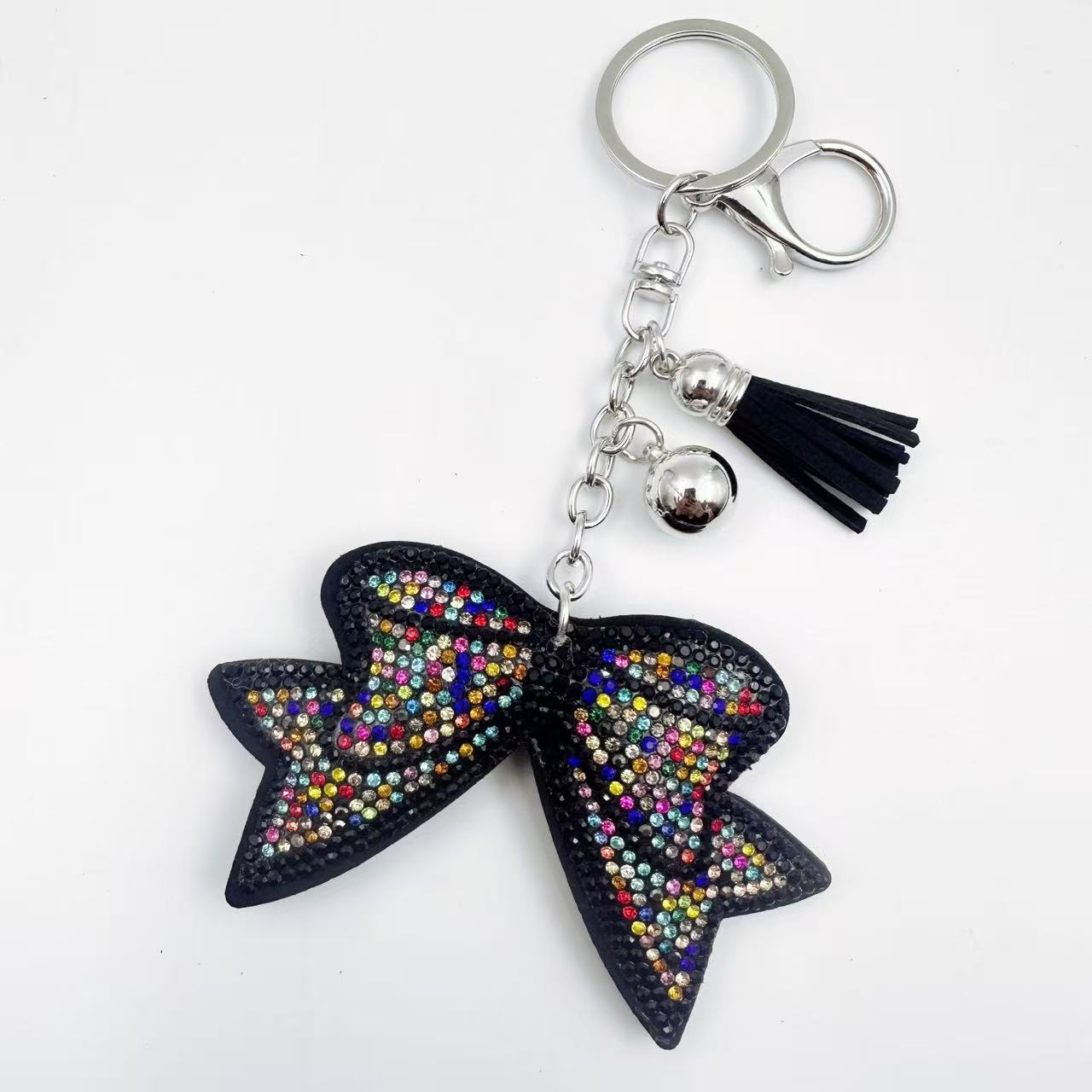 Wholesale 6pcs Creative Diamond Leopard Print Keychain