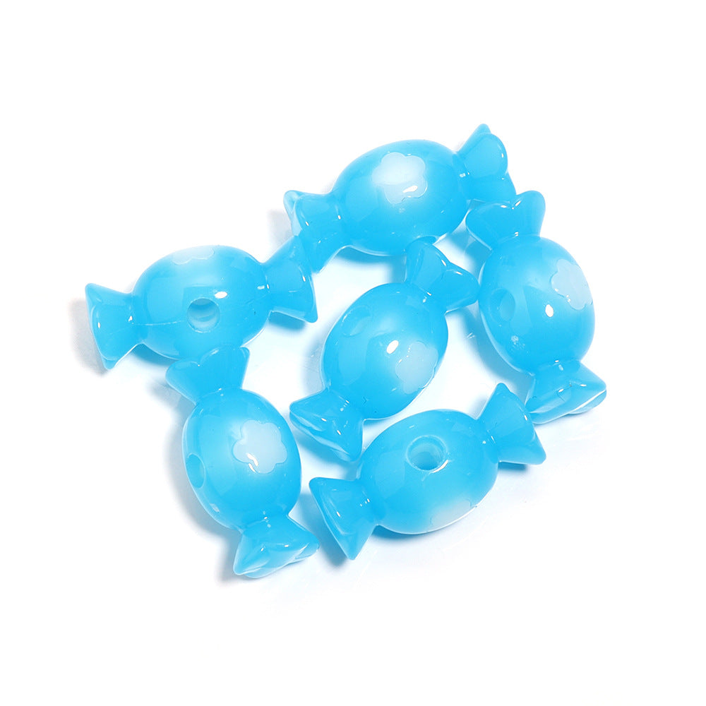 Wholesale  40pcs Jelly two-color colored candy acrylic beads