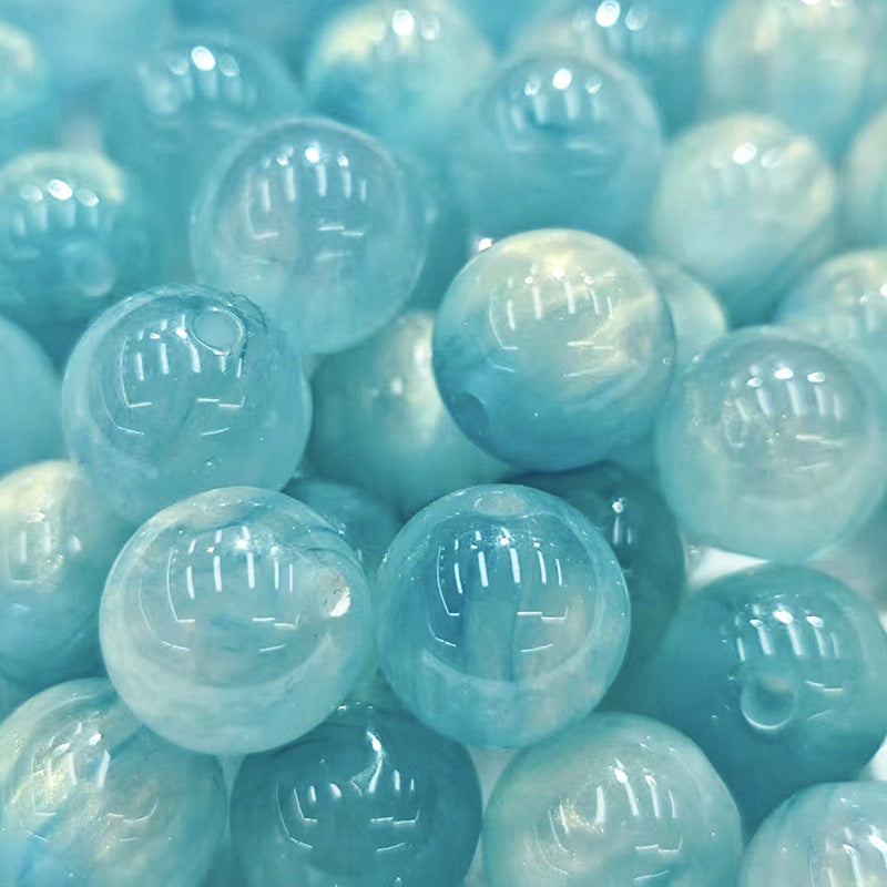 Wholesale 10pcs/pack Gilded cloud high-end halo round beads Acrylic Beads