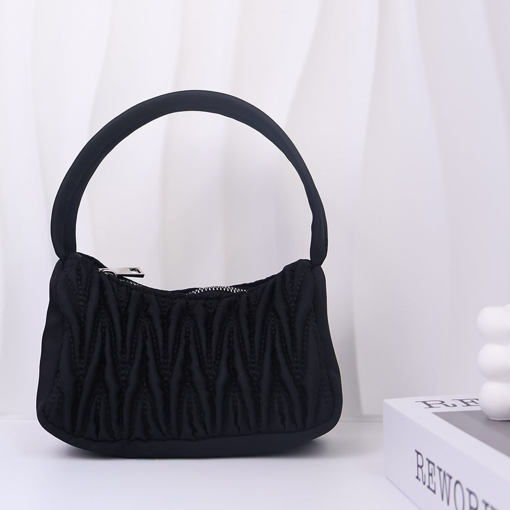 Wholesale Pleated Design Cloud Versatile Fashion Diamond Handbag