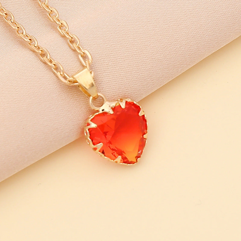 Wholesale Multicolor Heart Pendant Alloy Necklaces