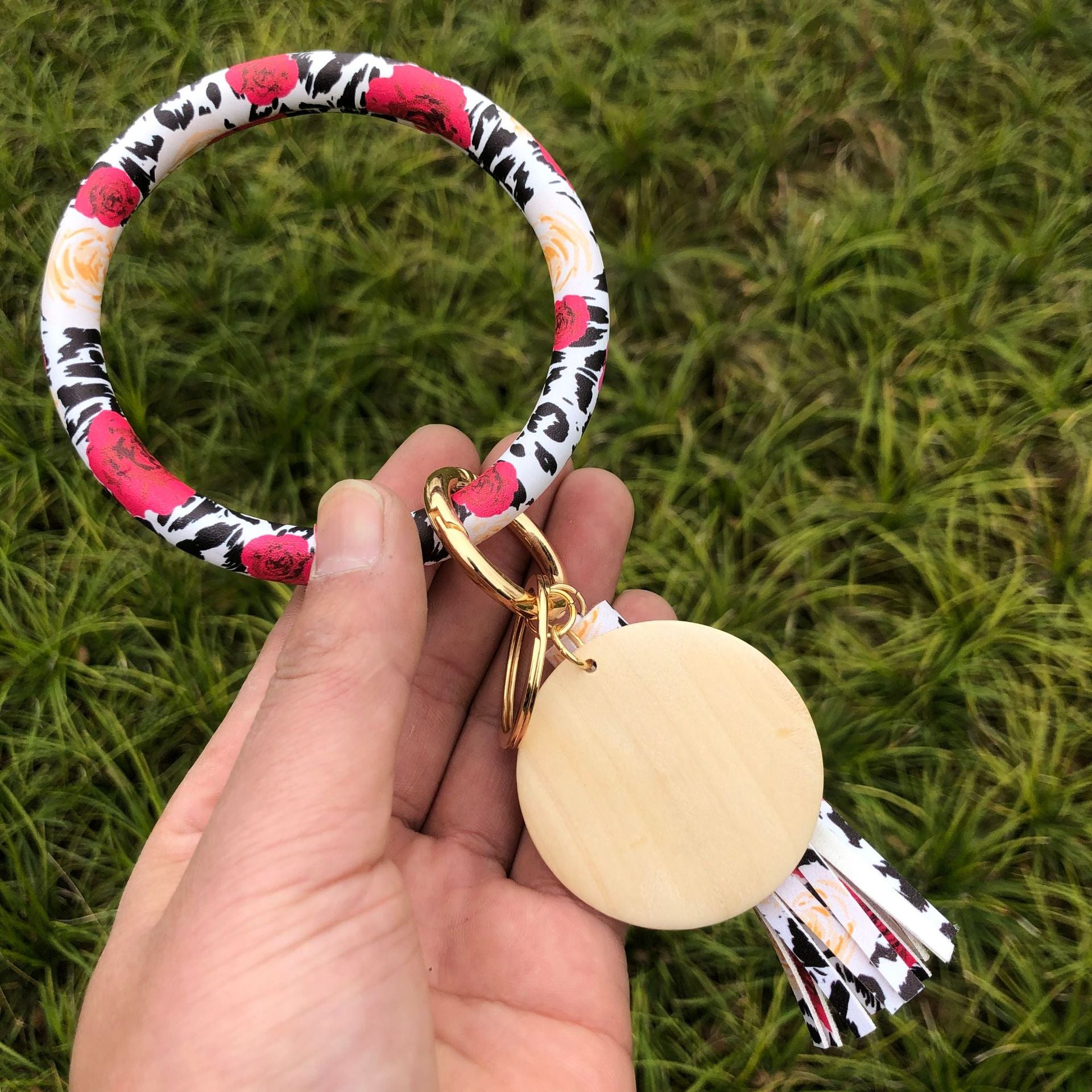 Wholesale Peony Narcissus  Rose Bracelet Tassel  Wristlet Keychain