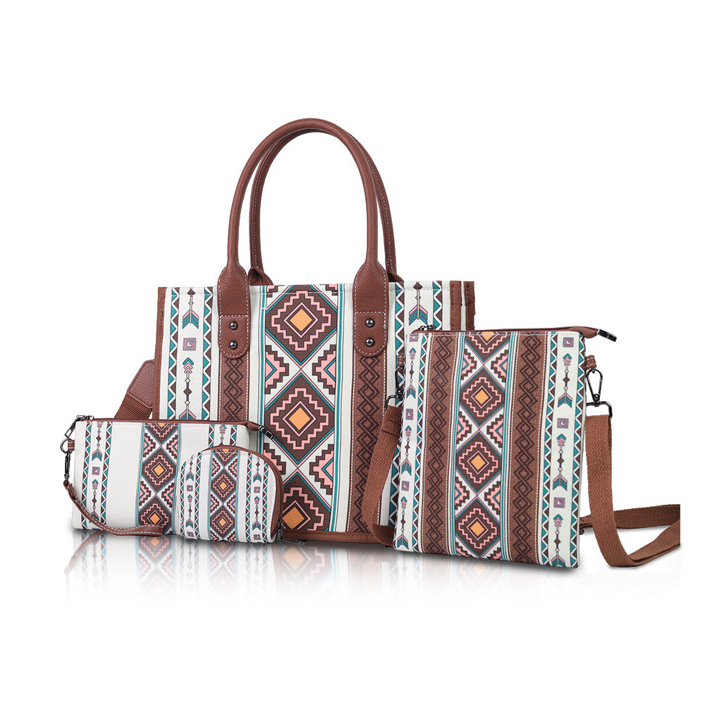 Wholesale Bohemian ethnic style mother-and-child tote bag four-piece set