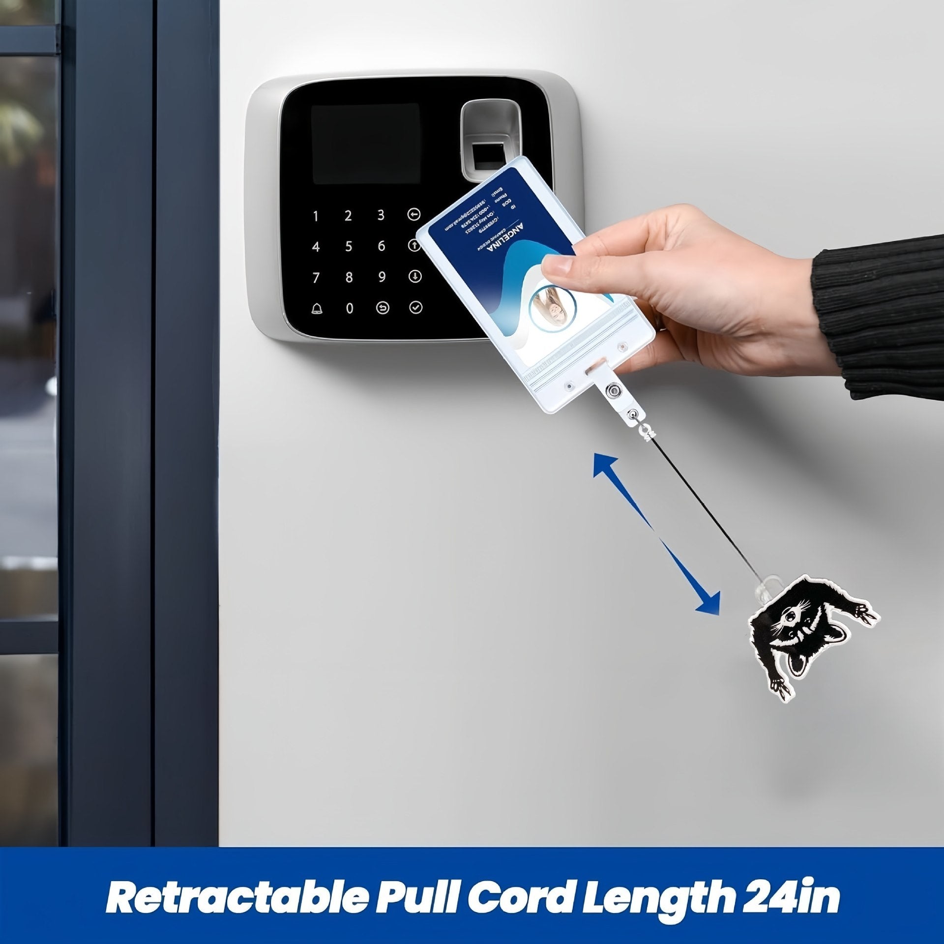 Wholesale Raccoon retractable rotating easy-pull buckle creative keychain