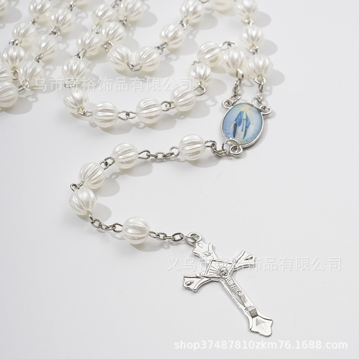 Wholesale 10pcs/pack  Pumpkin Bead Necklace Cross Rosary