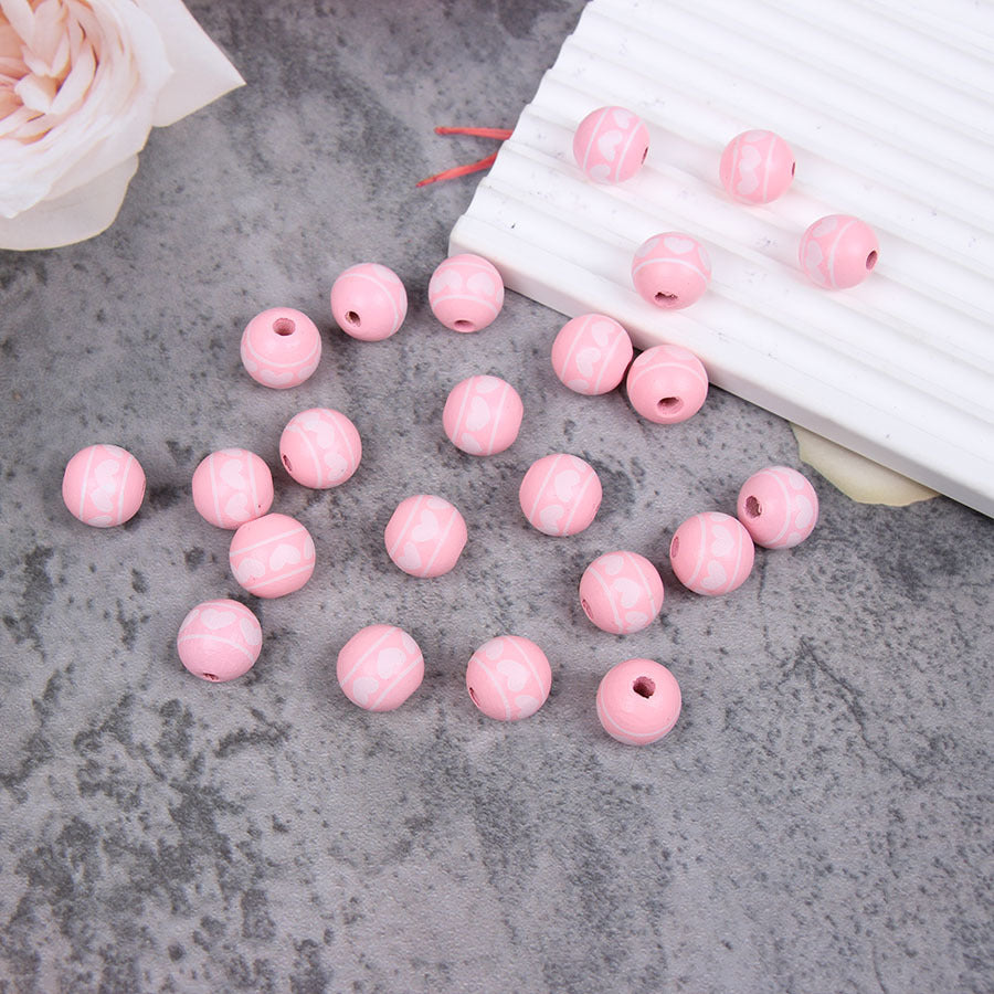 Wholesale 20PCS DIY Valentine's Day Love Color Tassels Twine Wooden Beads