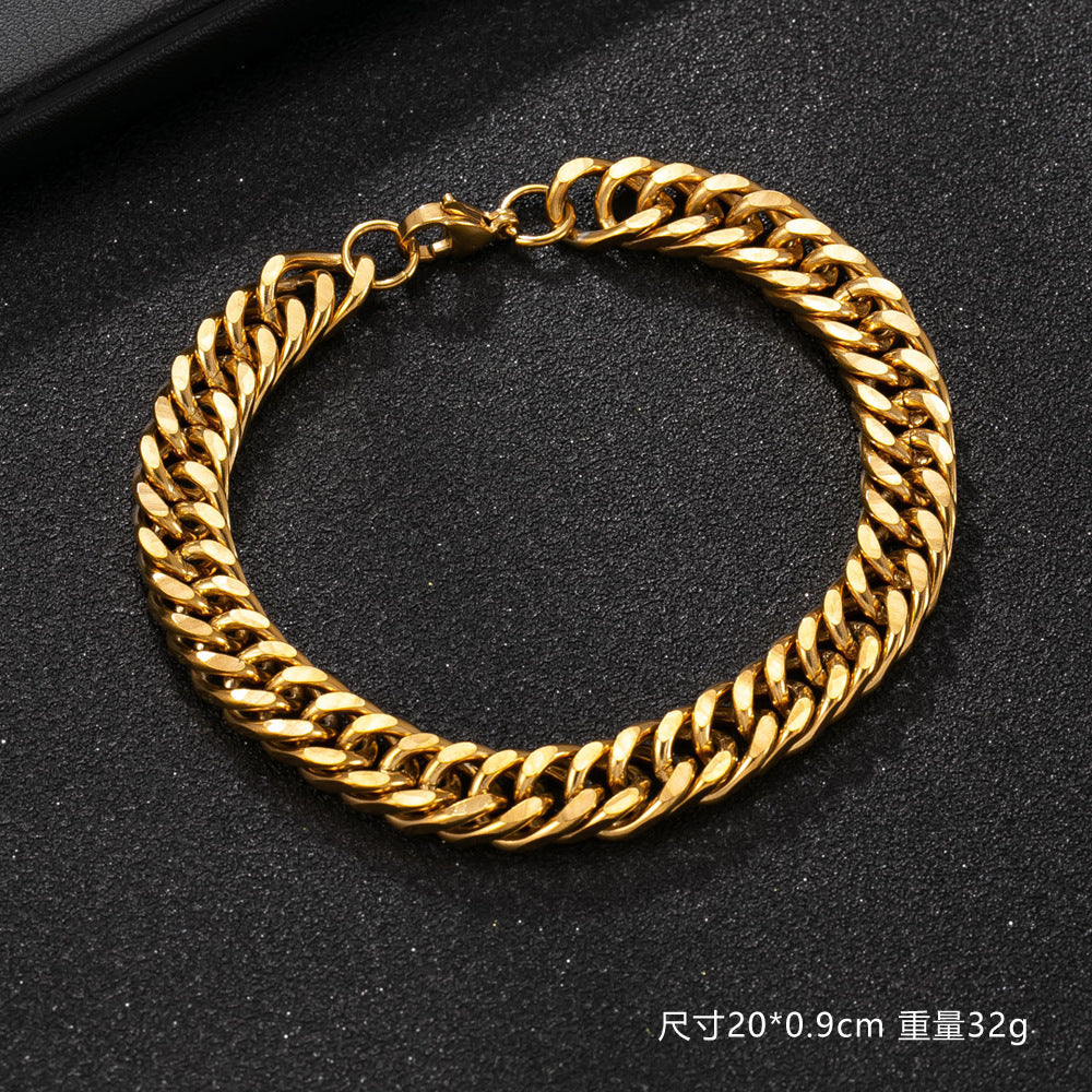 Wholesale Hip hop trendy Cuban chain titanium bracelet