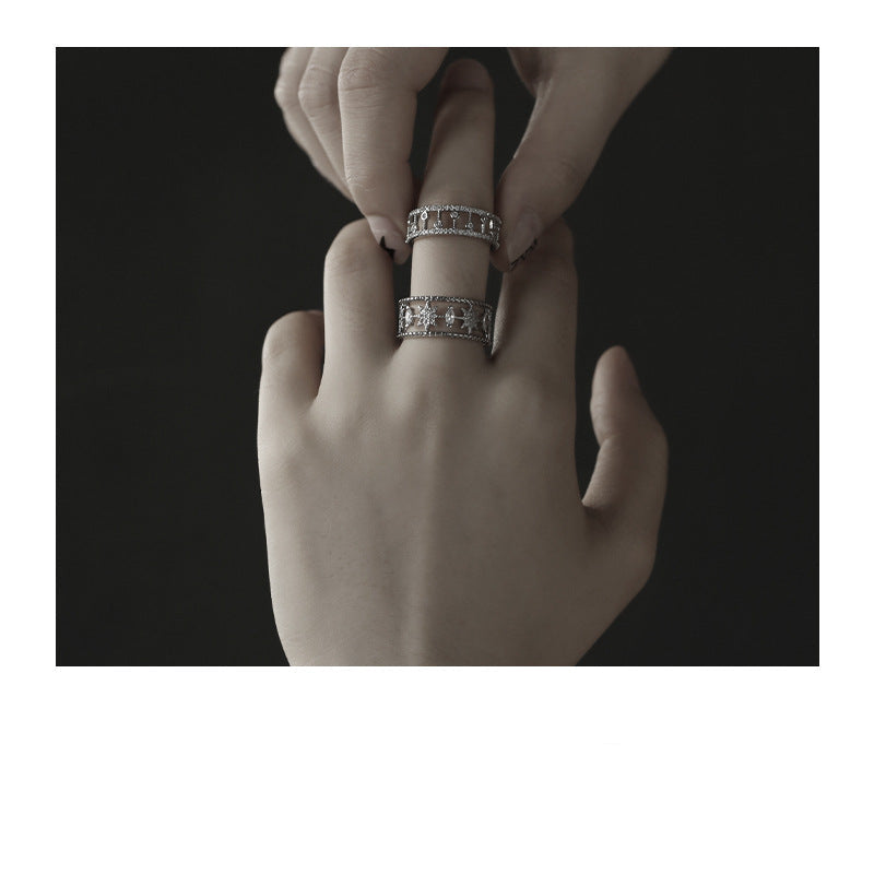 Wholesale Zircon Inlaid Star Circle Open Ring