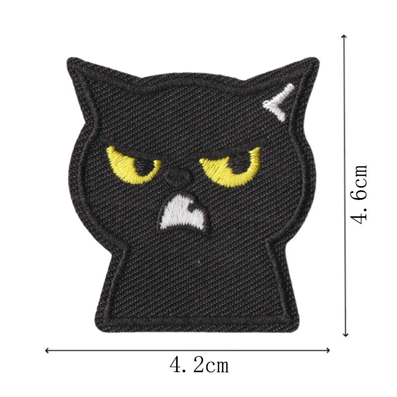 Wholesale Chic Black Cat Embroidered Patches Iron On Funny Mood Cat Set Of 9 For Clothing Repair And et Decoration