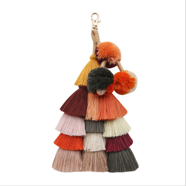 Wholesale Bohemian Tassel Pendant DIY Hand-woven Keychain