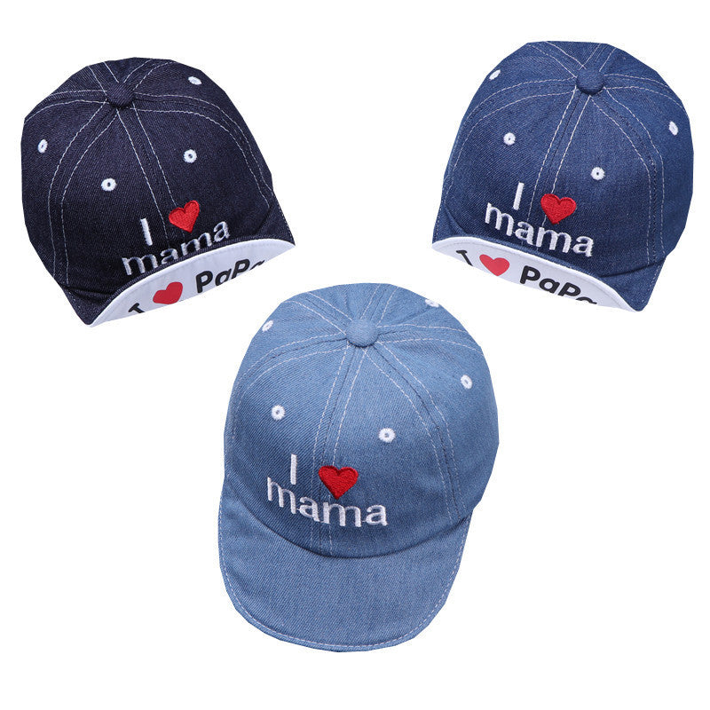 Wholesale Cotton Printed Love Denim Children's Hats