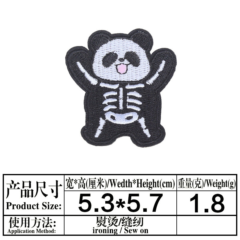 Wholesale Computer Embroidery Sticker Small Snake Original Black Cat  Magic Panda Bag Decorative Patch Sticker