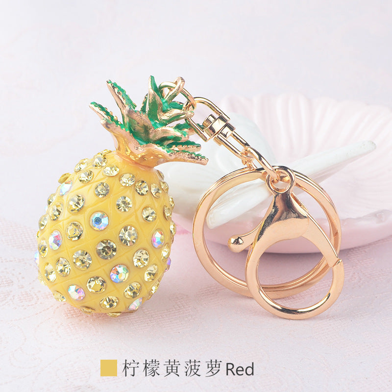Wholesale Resin Pineapple Diamond studded Keychain