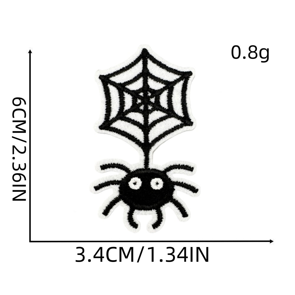 Wholesale  Embroidered Patch Polyester Thread Pumpkin Bat Ghost Castle Design Decorative Fashion Accessory Gift