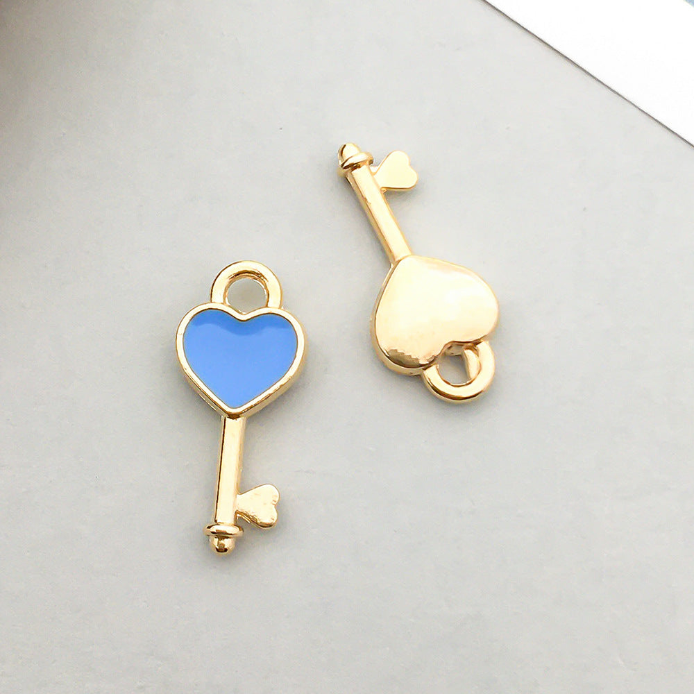 Wholesale Mix 30 Lake Blue Drip Oil Alloy Cute Cartoon Simulation Animal Pendant