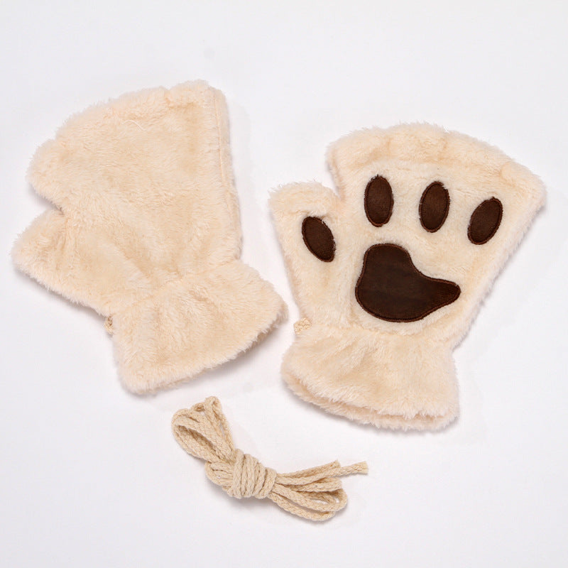 Wholesale Cat Claw Plush Thickened Polyester Glove