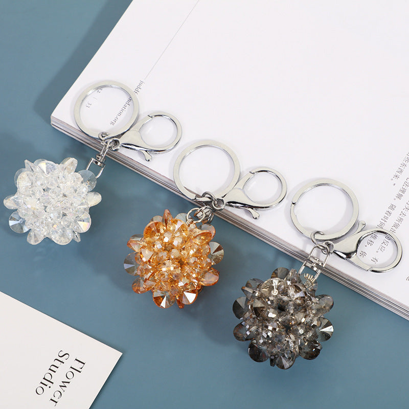 Wholesale Metal Snowflake Rhinestone Keychain