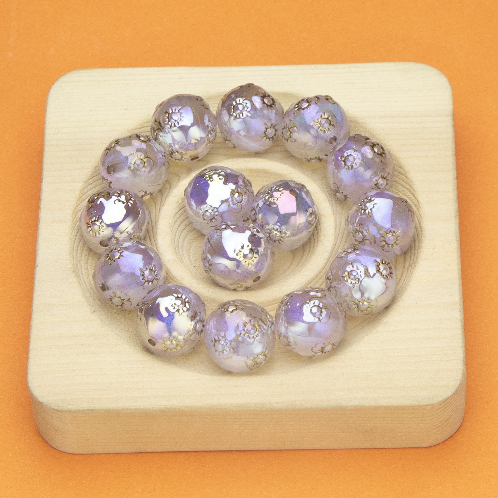 Wholesale 10pcs Vintage Gold-painted Small Flower Beads