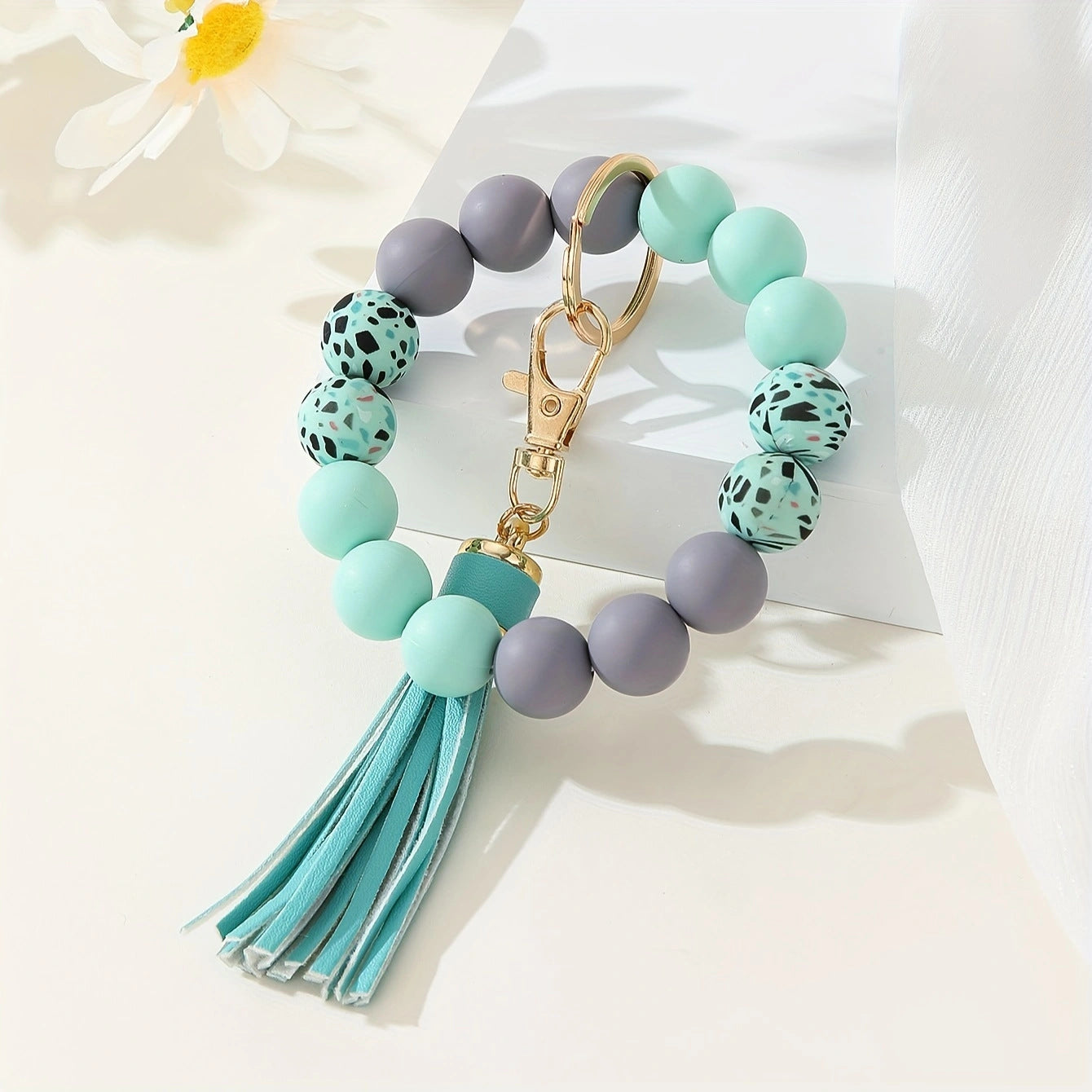 Wholesale Camouflage water-transfer silicone wrist bracelet key ring