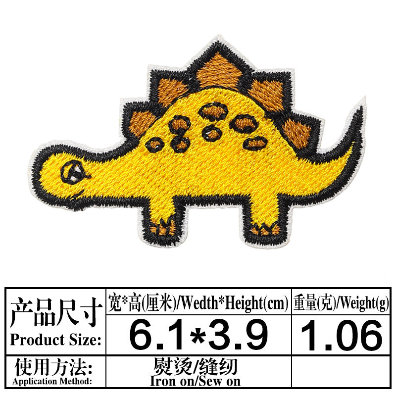 Wholesale Cartoon Dinosaur Embroidered Patch Twill Applique Decorative Sewing Accessory For Clothing Towel Gift