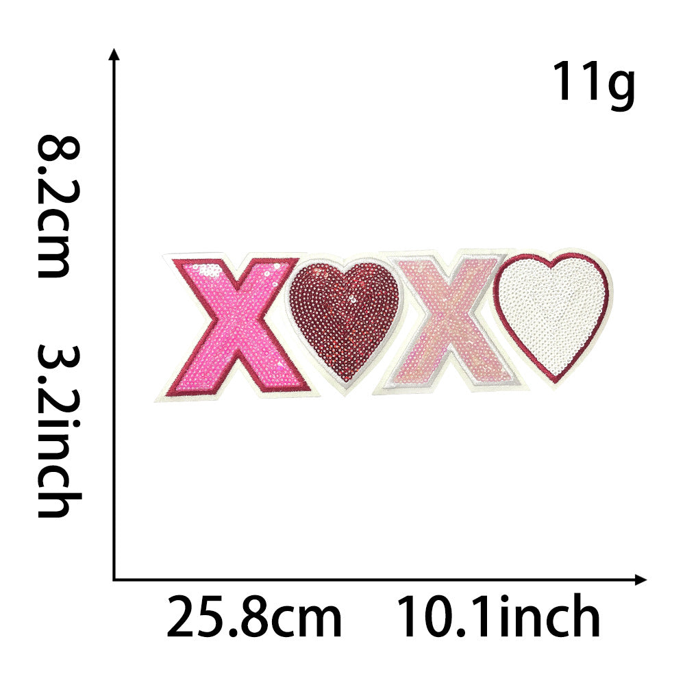 Wholesale 28Cm Towel Embroidery Patch Be Mine Red Stylish Coat Embellishment Everyday Fashion Accessory