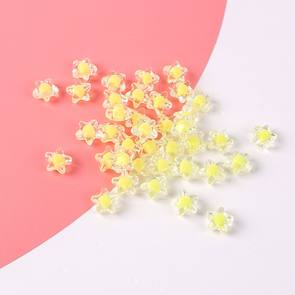 Wholesale 20pcs Transparent Colorfulful Five-Pointed Star Acrylic DIY Beads