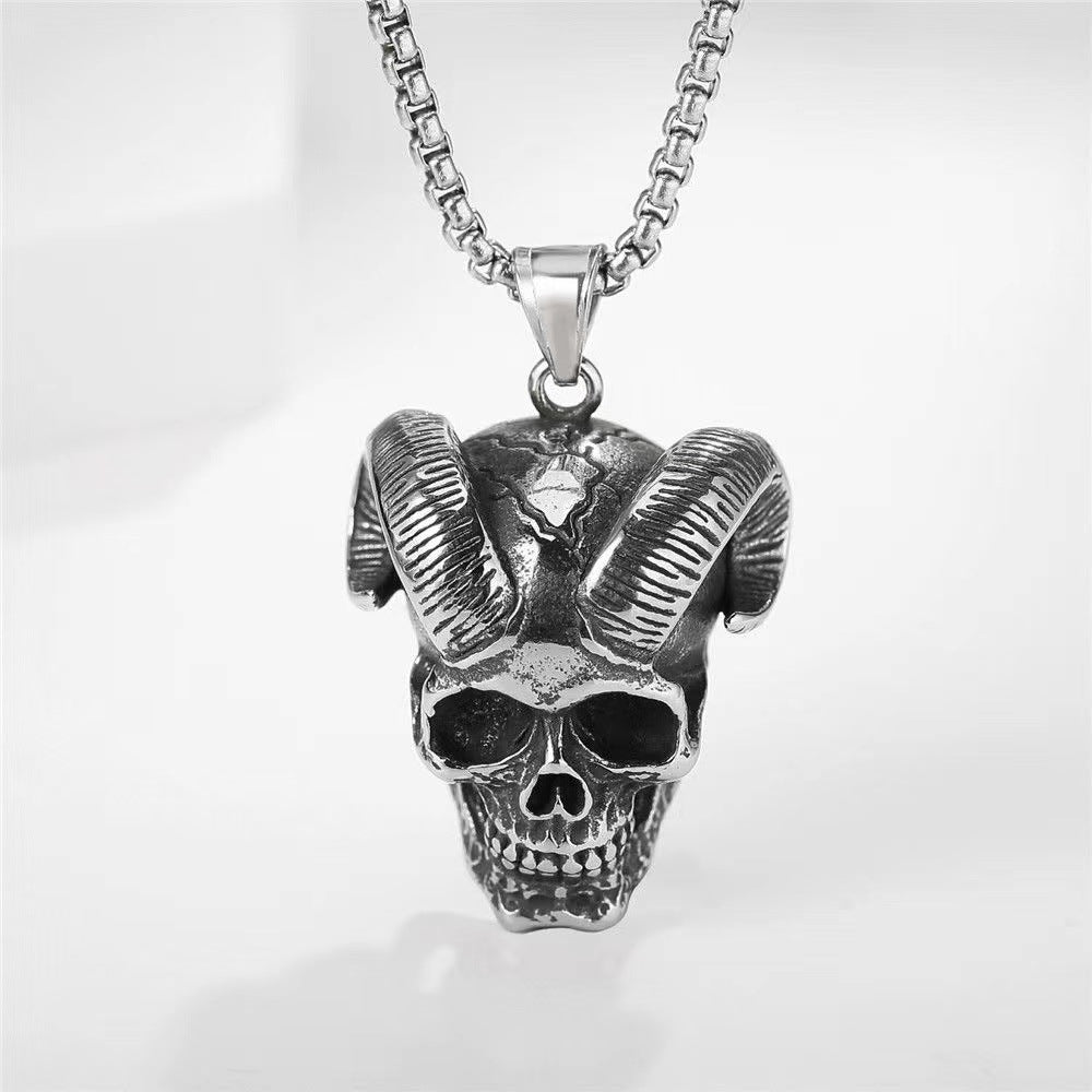 Wholesale Fashion  Hip-Hop Necklace for Men, Personalized Punk Style Steel Chain Pendan