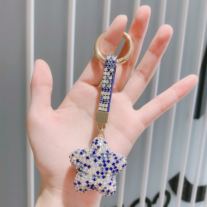 Wholesale Full Diamond Five Pointed Star Claw Chain Acrylic Keychains