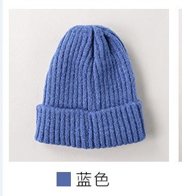 Wholesale Solid Color Versatile Knitted Thickened Smooth Plate Pointed Wool Hat