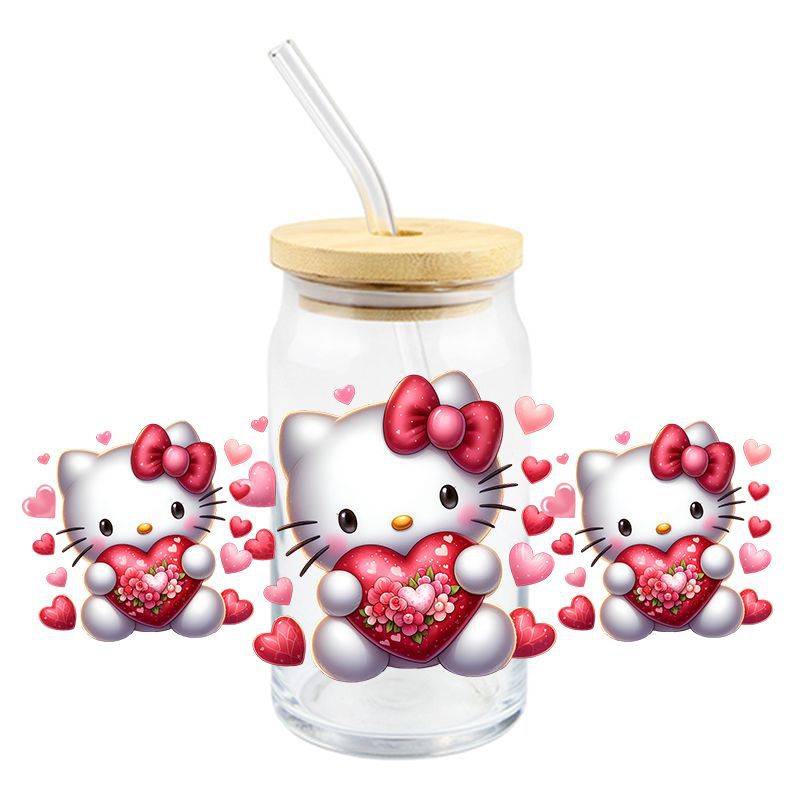 Wholesale 5pcs Cartoon Cute Cat 16oz Cup UV DTF Wraps OLY Exclusive