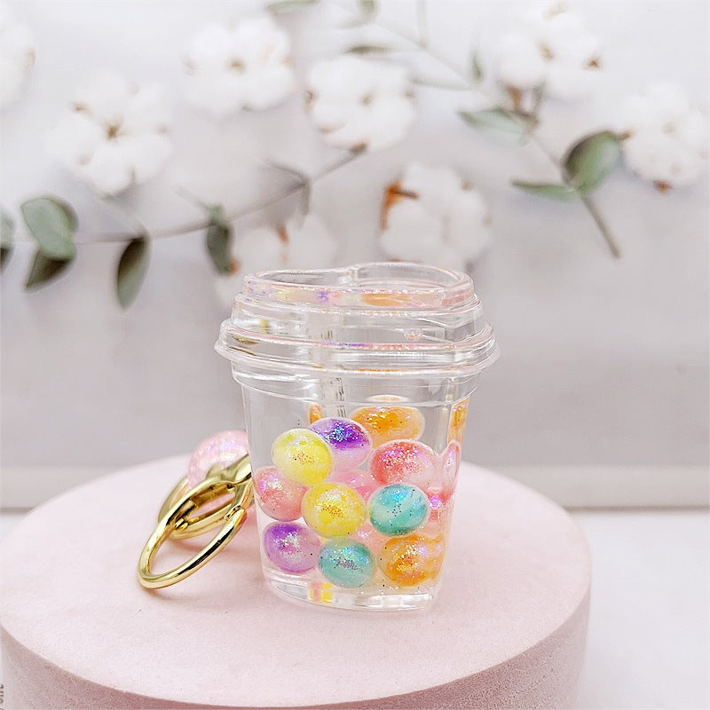 Botella de deriva acrílica al por mayor cuentas coloridas de botella y cadena de llave de botella