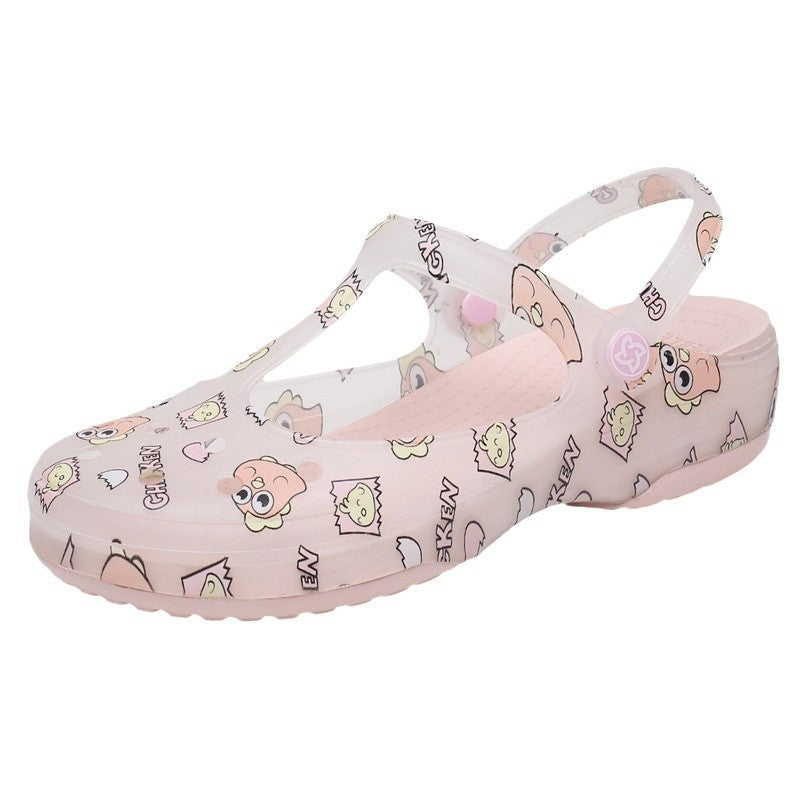 Wholesale Summer Outer Wear Rubber Seaside Beach Women Non-slip Mary Jane Slippers