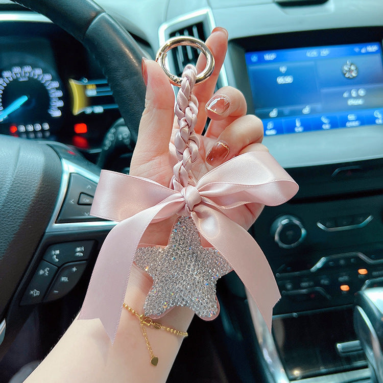 Wholesale Butterfly Clay Diamond Five pointed Star Keychain