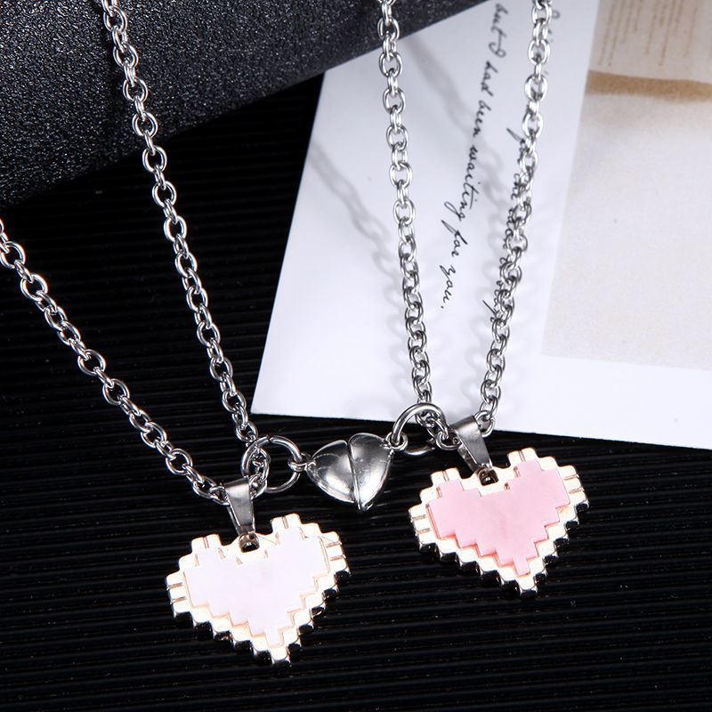 Wholesale 10PCS Valentine's Day Love Mosaic Magnetic Alloy Necklace