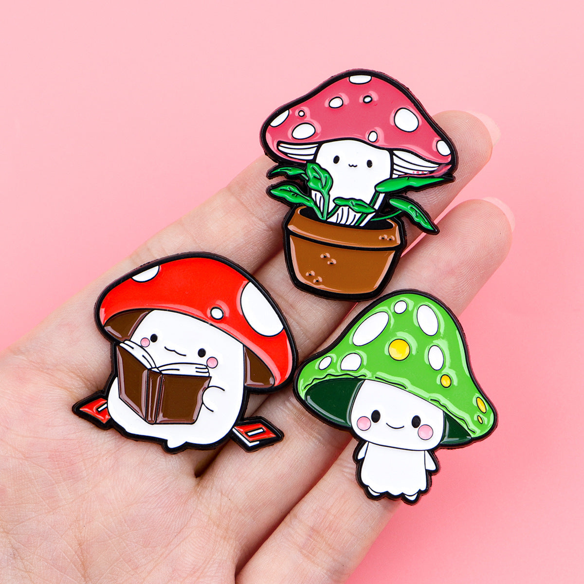 Wholesale Mushroom Brooch Cartoon Metal Badge Accessories