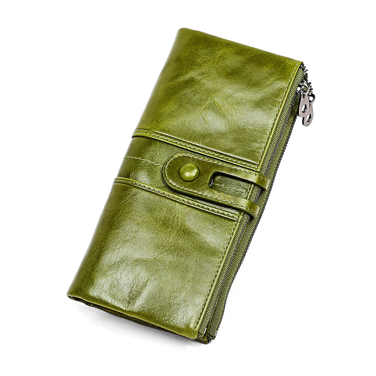Wholesale Genuine leather tri-fold multifunctional long coin purse