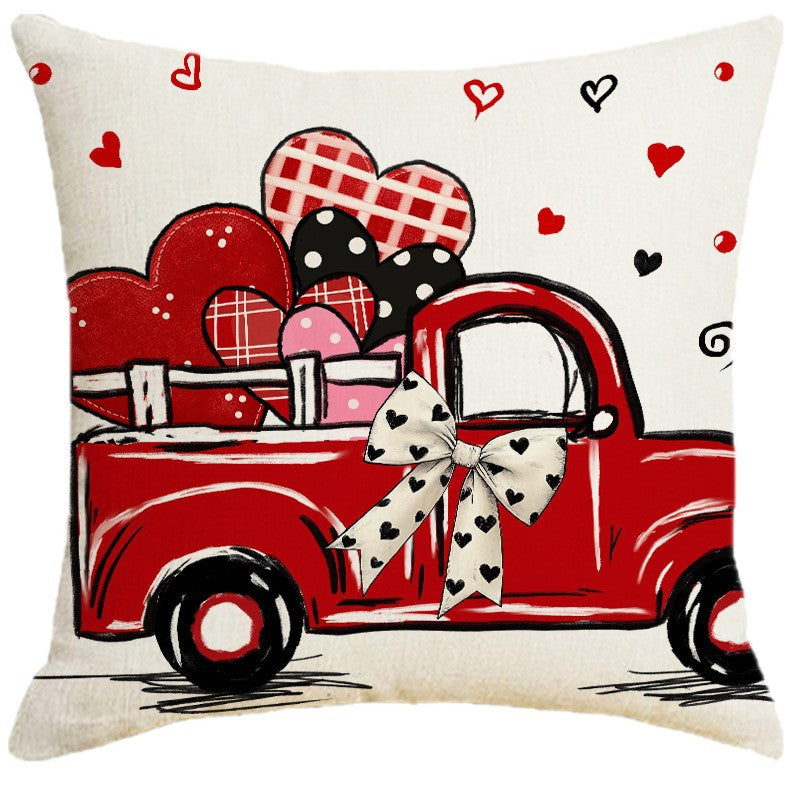 Wholesale Valentine' s Day Heart Case Love Letter Print  Waist Pillowcase