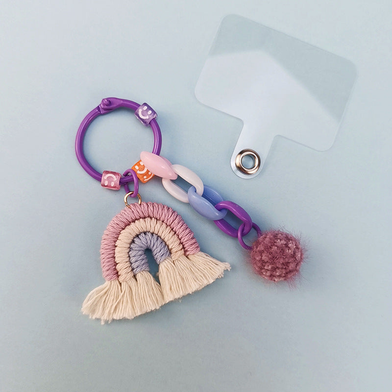 Llavero de lana de lana de tejido de mano al por mayor