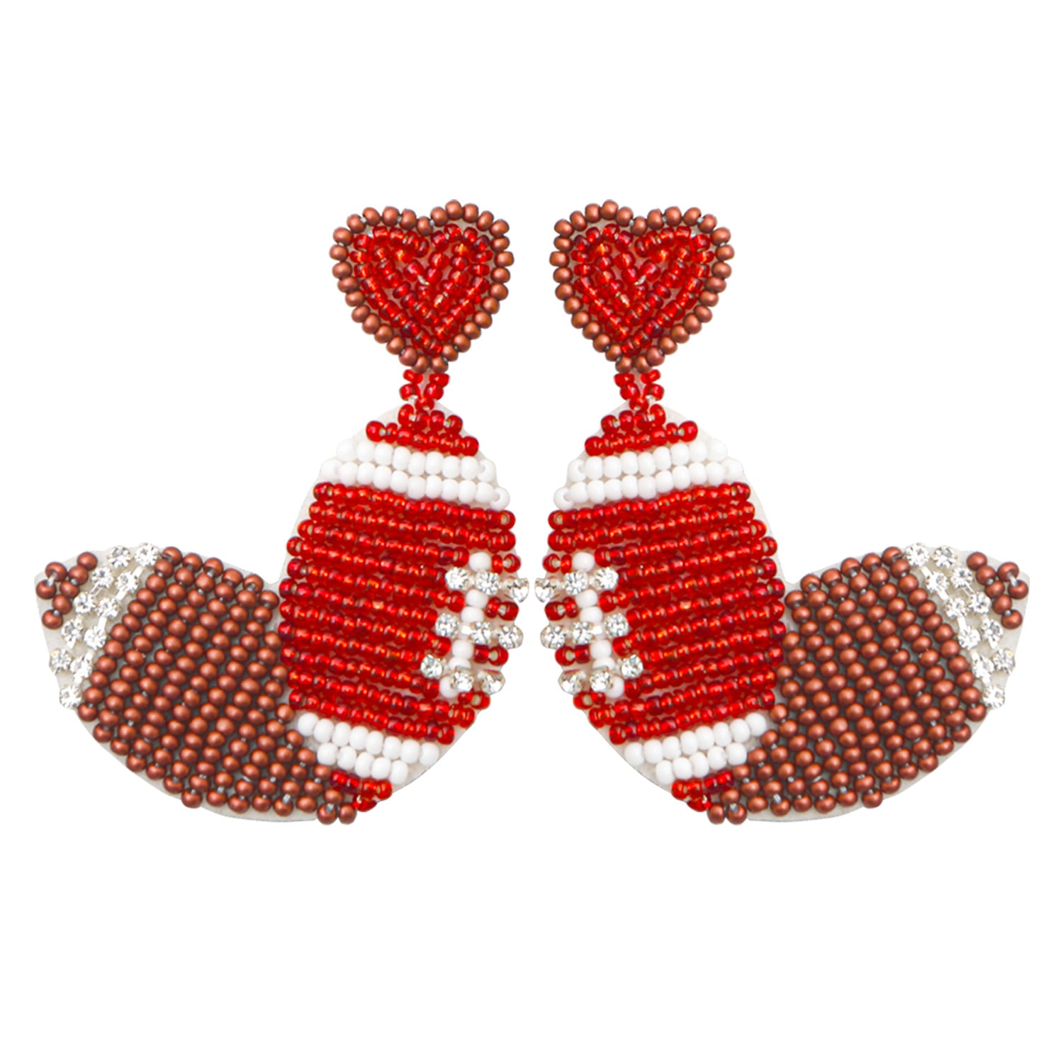 Wholesale Sports-themed Handmade Beaded Soccer Ball Rice Bead Earrings