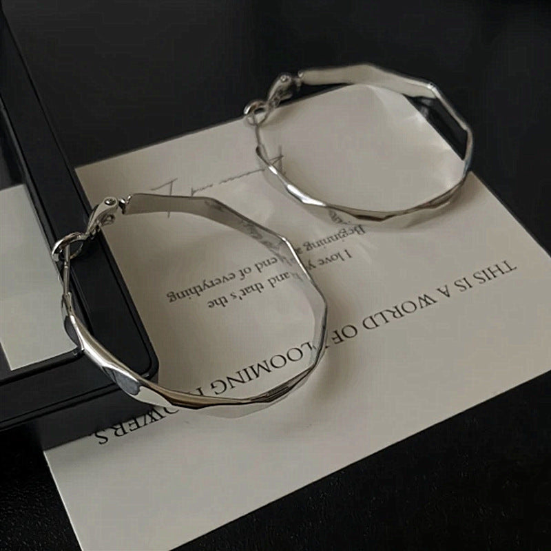 Wholesale Geometric Irregular Cool S925 Silver Needle Ear Ring