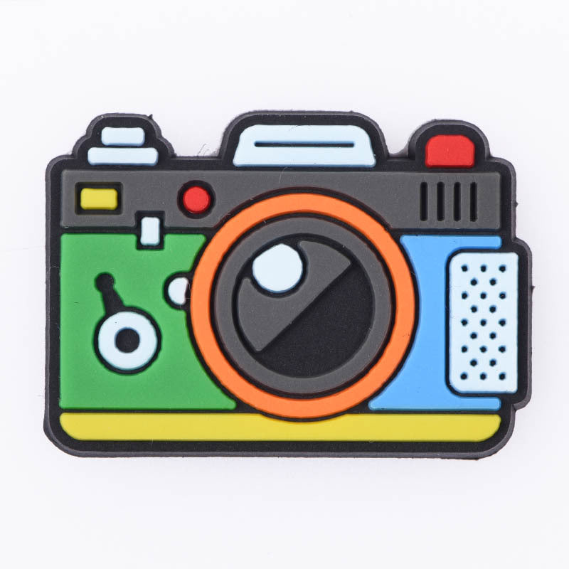 Wholesale 50PCS PVC DIY Hole Shoes Accessories Camera Series Shoe Flowers