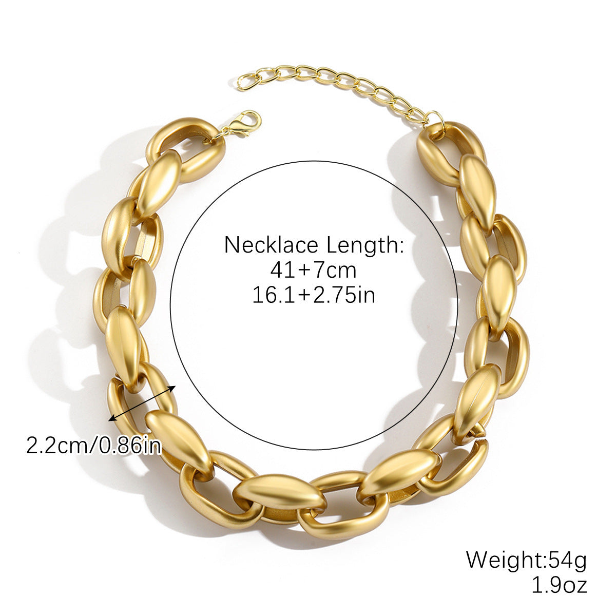 Wholesale Punk Geometric Thick Chain Hip-Hop Necklace Clavicle Chain