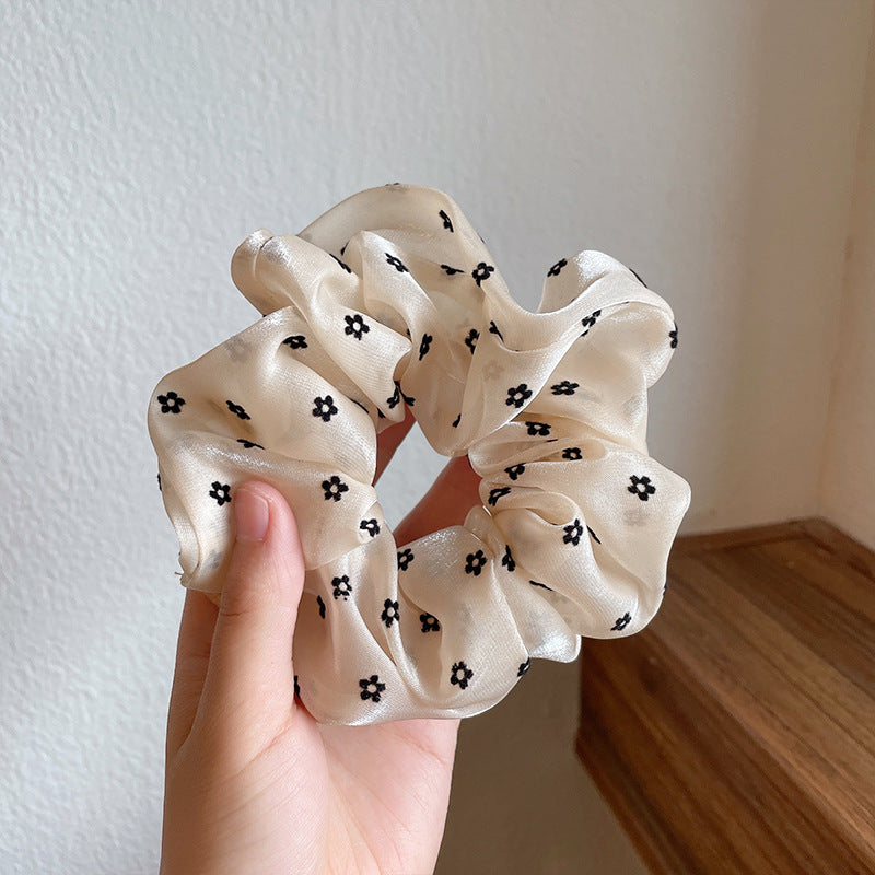 Wholesale Textured Polka Dot Mesh Lace Scrunchie Hair Scrunchies