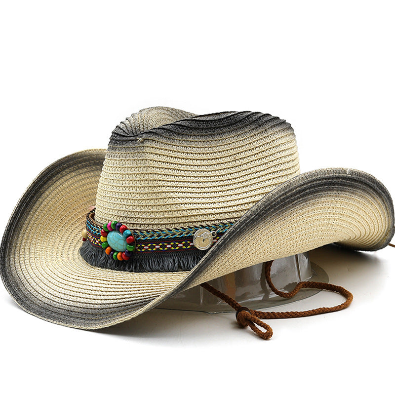 Wholesale Bohemian Western Cowboy Foldable Windproof Rope Tibetan Tibetan Style Hat