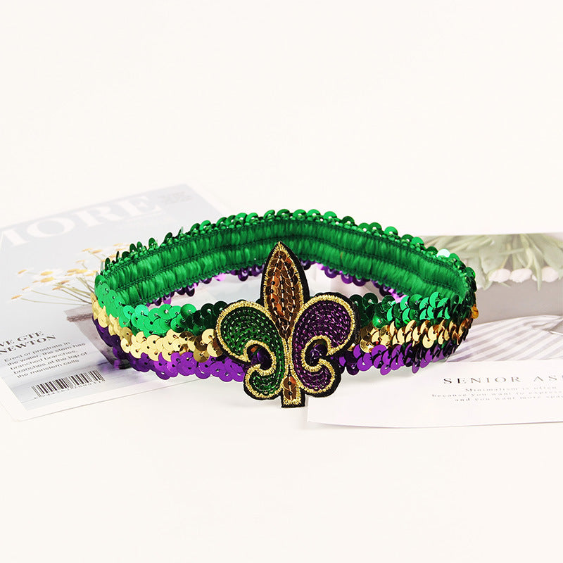 Wholesale Sequin Mermaid Reverse Fish Scale Elastic Headband