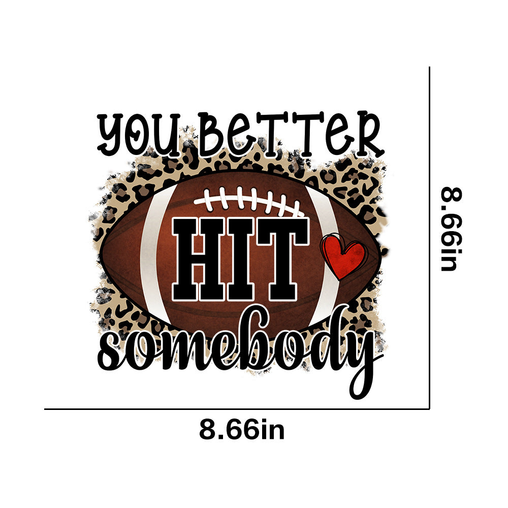 Wholesale Leopard print rugby pattern UV DTF Ready to Press Transfers Wraps