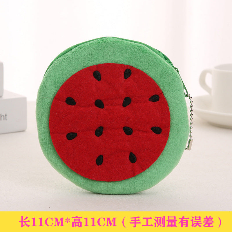 Wholesale Cartoon Fruit Plush Mini Purse Keychain