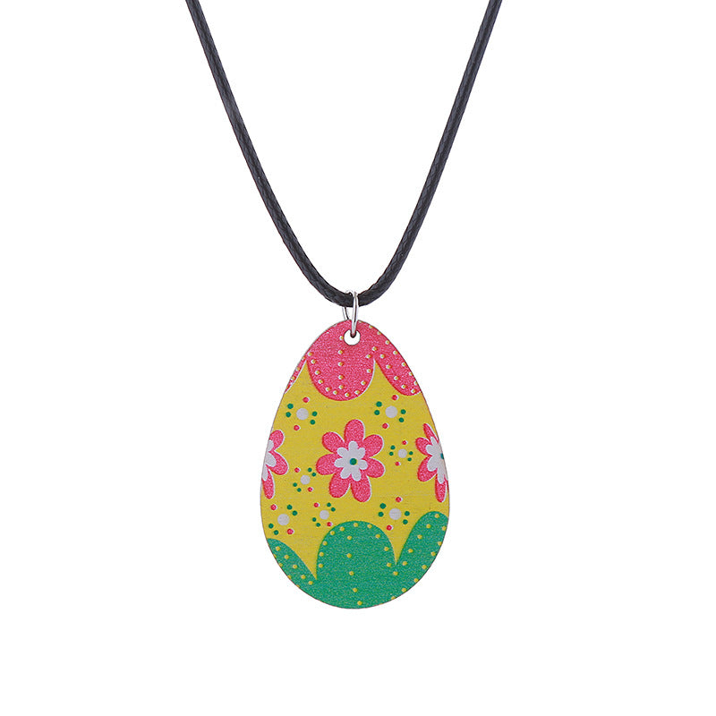 Wholesale Easter Bunny Flower Basket Printed Egg Chick Wooden Earrings